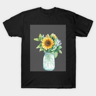 Sunflower bouquet,  sunflower bunch, sunflowers, watercolor, painted sunflowers T-Shirt